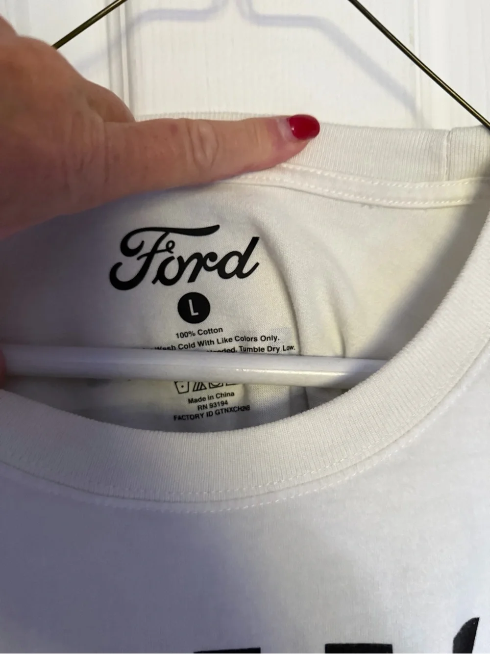 Ford White Short-Sleeve Graphic Tee with Blue and Black Print